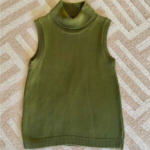 525 America Vintage Women’s Sleeveless Turtleneck Sweater | Olive Green | Size M